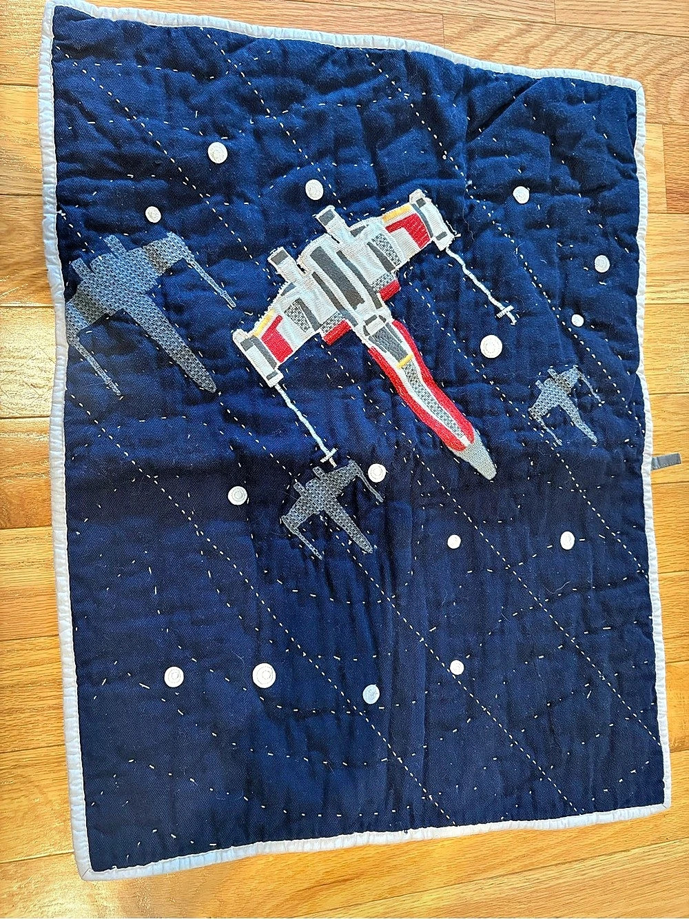 Pottery Barn Kids Star Wars X-Wing pillow case Blue & Gray